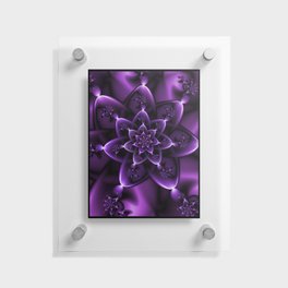 Purple Fractal Rose Floating Acrylic Print