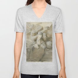 The Virgin With the Child V Neck T Shirt