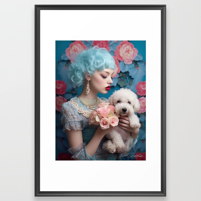 Le Blanche 72 Beauty and dog Framed Art Print