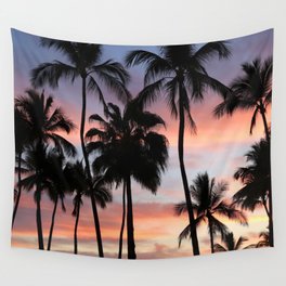 Tropical Palm Trees Sunset in Mexico Wall Tapestry