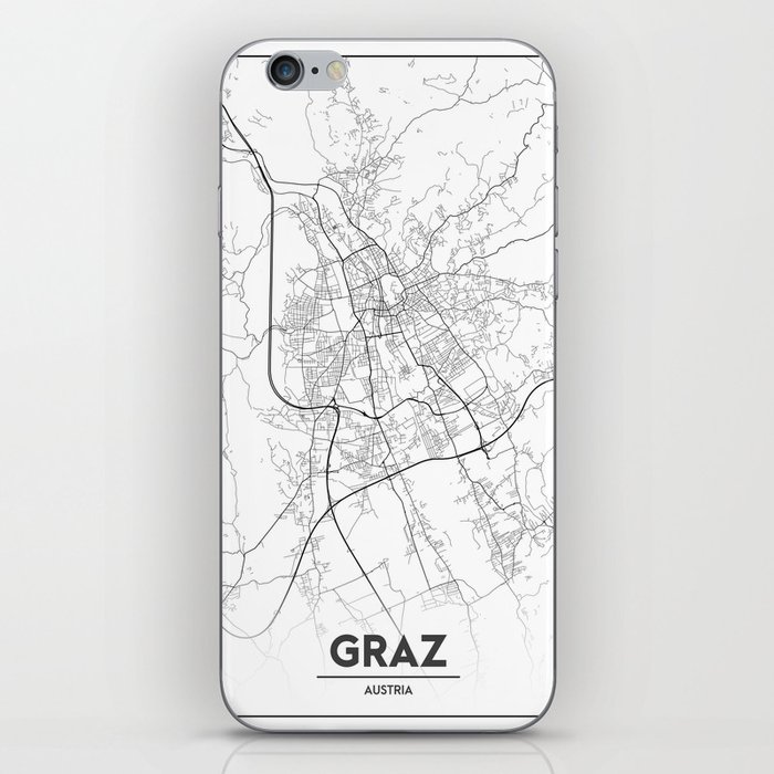 Minimal City Maps Map Of Graz Austria Iphone Skin By Valsymot Society6