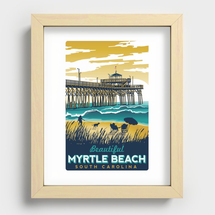 Myrtle Beach South Carolina Vintage travel poster Recessed Framed Print