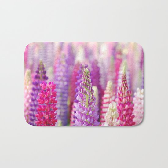 Pink & Purple FLowerS Bath Mat