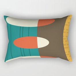 Mid Century Modern Abstract Vinyl Colorful Rectangular Pillow