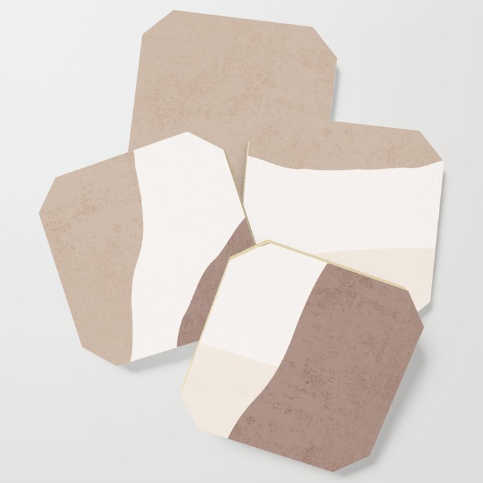 Organic Shapes Neutrals 1 Coaster