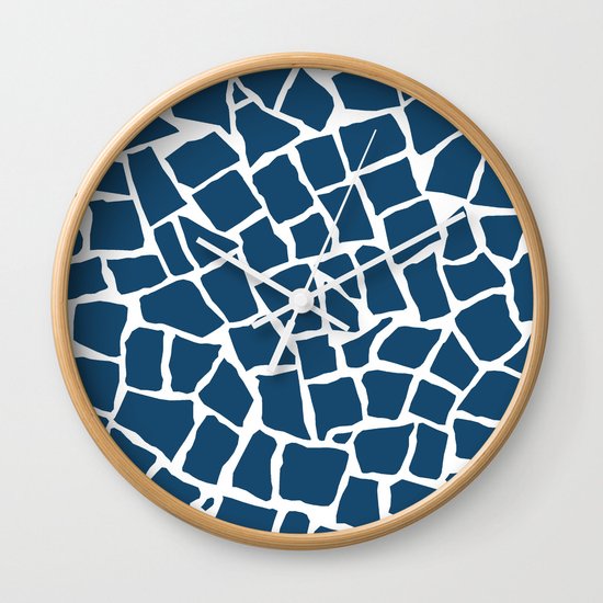 Mosaic Zoom Navy Wall Clock