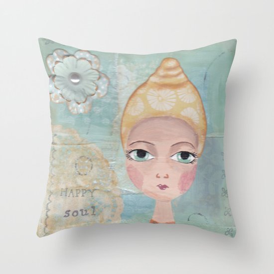 Happy soul Throw Pillow