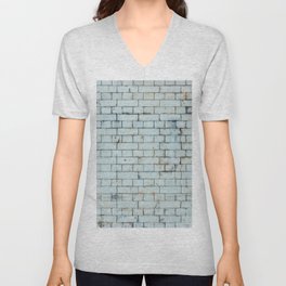 Old dirty white brick wall background V Neck T Shirt