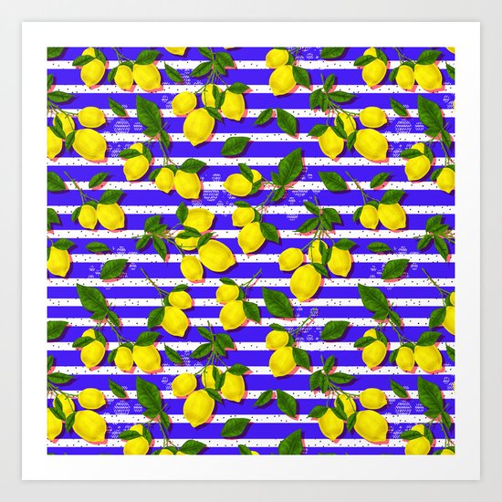 Pattern of lemons II Art Print