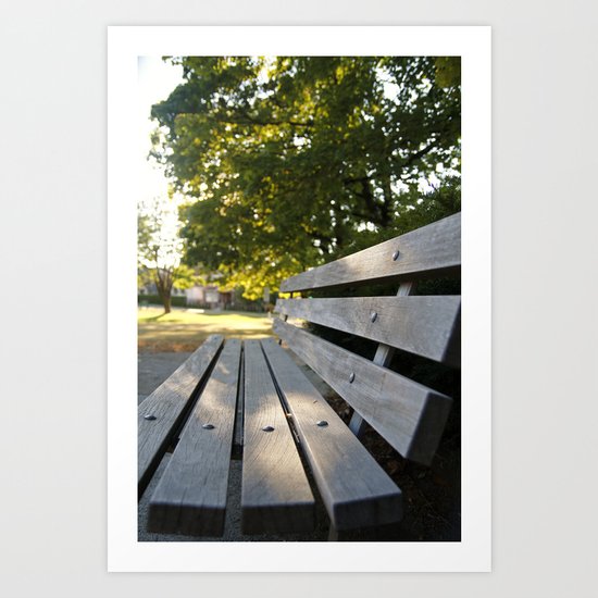 Empty Park Bench Art Print