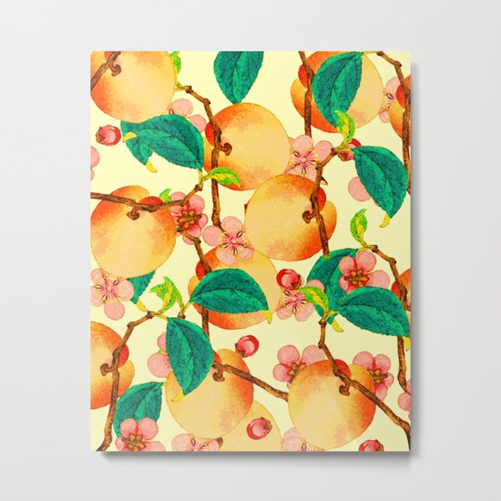 Summer fruit pattern #society6 Metal Print