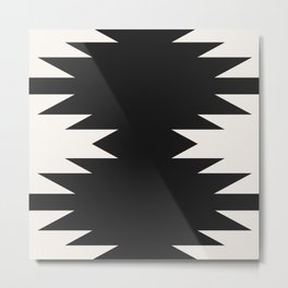 Minimal Southwestern - Charcoal Metal Print | Southwest, Pattern, Boho, Geometric, Minimalist, Black And White, Dramatic, Southwestern, Bold, Black 