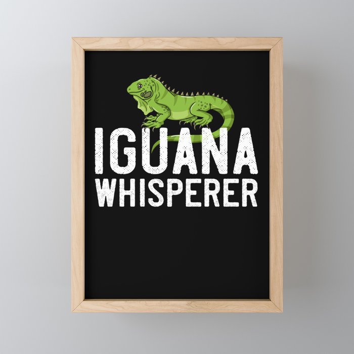 Green Iguana Lizard Cage Hunting Reptile Framed Mini Art Print