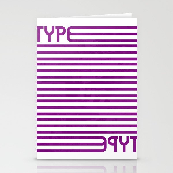 Type Stripes (Purple) Stationery Cards