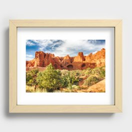 Orange Rocks, Blue Sky Recessed Framed Print