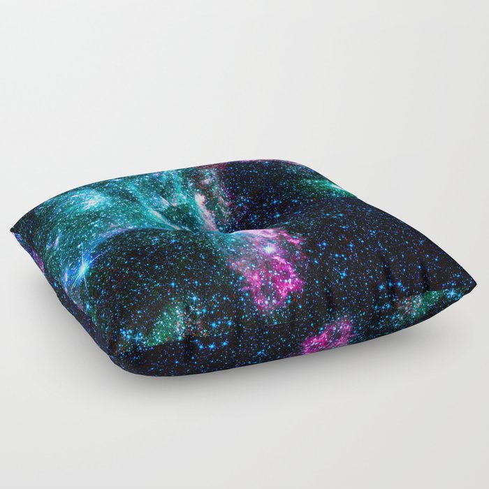 Starry Colorful Nebula Floor Pillow