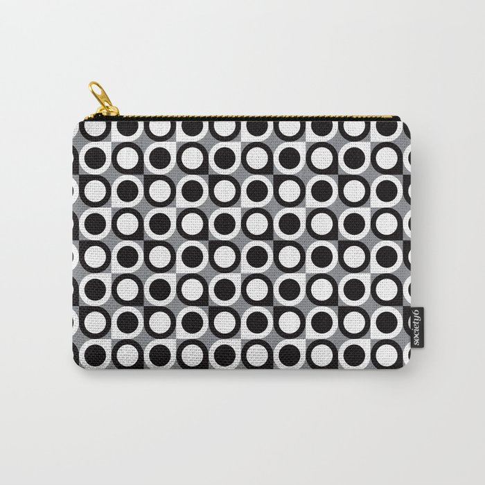 Geometric Pattern 193 (black gray circles) Carry-All Pouch