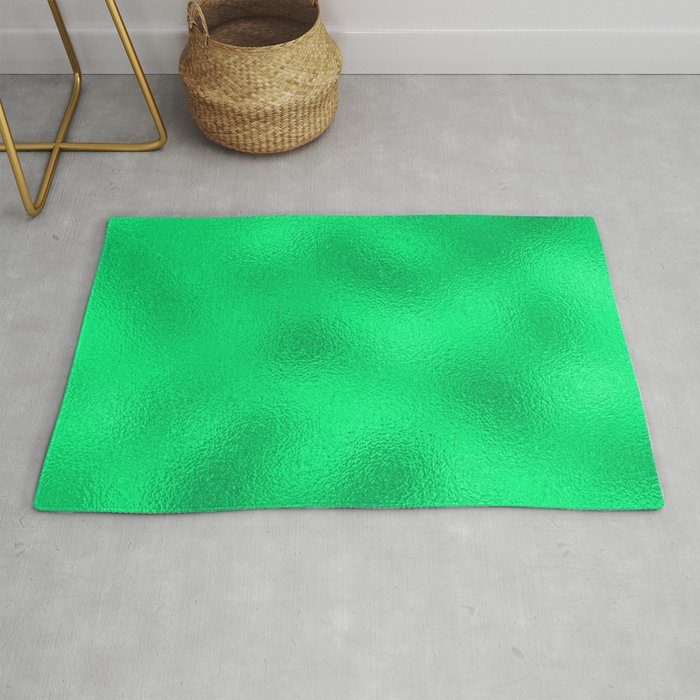 Green Neon Glass Foil Modern Collection Rug