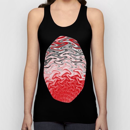 Fractal Rise in Red Black and White Unisex Tank Top