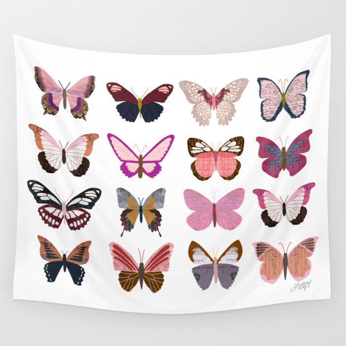 Pink butterfly tapestry outlet