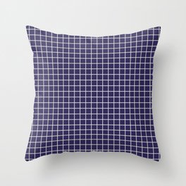 Grid lines Navy Blue Geometric Throw Pillow