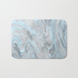 Ice Blue and Gray Marble Badematte