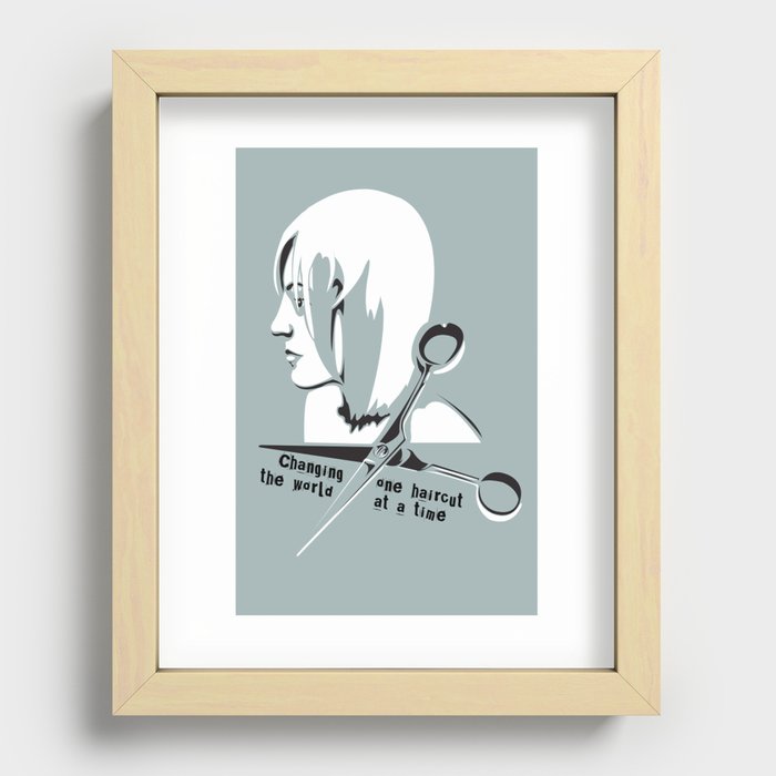 Changing the world one haircut at a time Recessed Framed Print