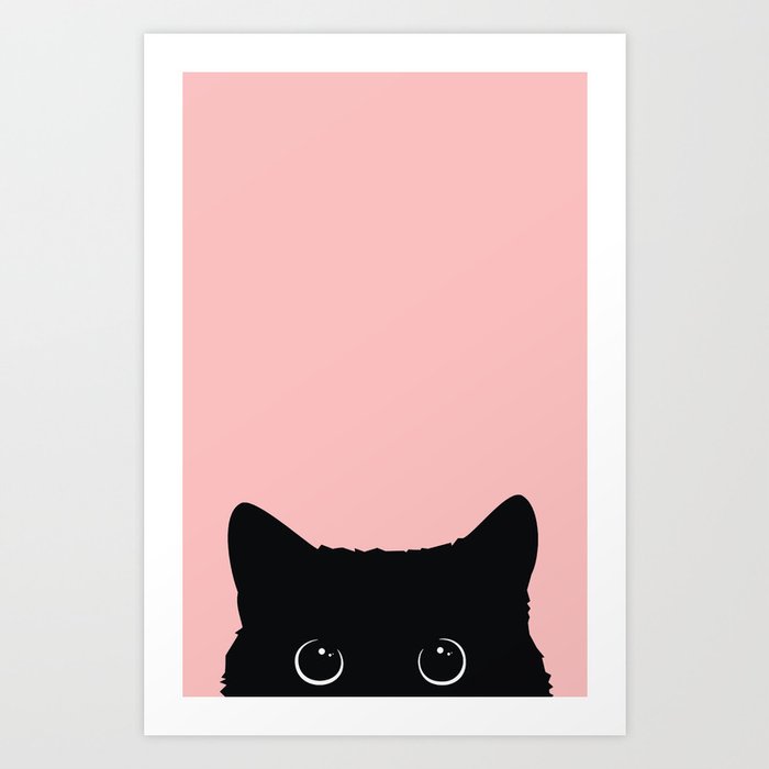 Black Cat Kunstdrucke | Gemälde, Digital, Acrylic, Aquarell, Pop-art, Comic, Illustration, Animals, Illustration, Black-cat
