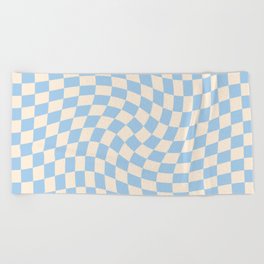 Check II - Baby Blue Twist — Checkerboard Print Beach Towel