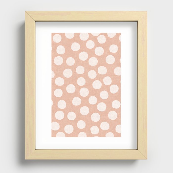 woven dots - peach Recessed Framed Print