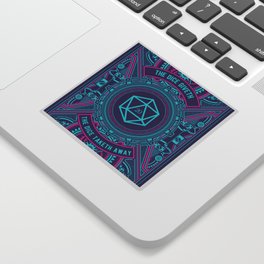 Dice Giveth and Taketh Away Cyberpunk D20 Dice Tabletop RPG Gaming Sticker