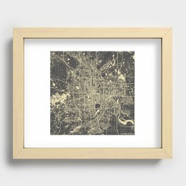 Minneapolis Map yellow Recessed Framed Print