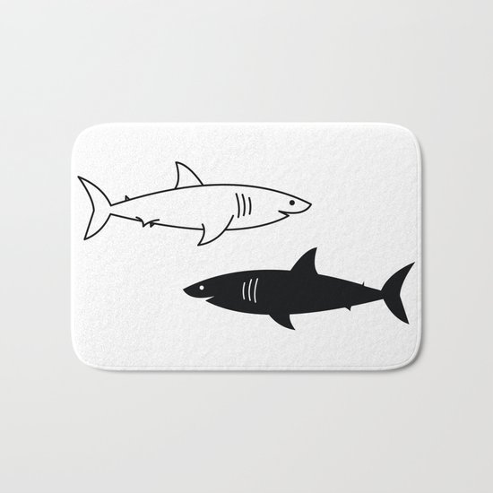 B/W Shark Bath Mat