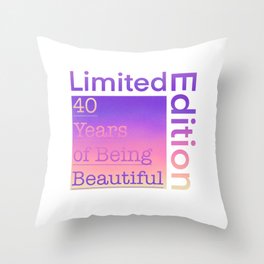 40 Year Old Gift Gradient Limited Edition 40th Retro Birthday Throw Pillow