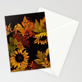 Autumn Wreath Noir Stationery Cards