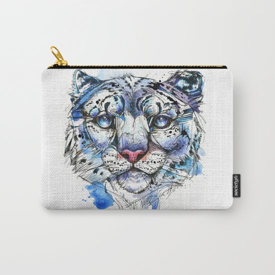 Icy Snow Leopard Carry-All Pouch