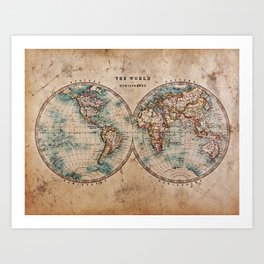 Vintage Map of the World 1800 Art Print