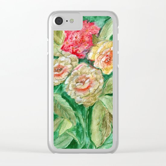 Floral Fusion Clear iPhone Case