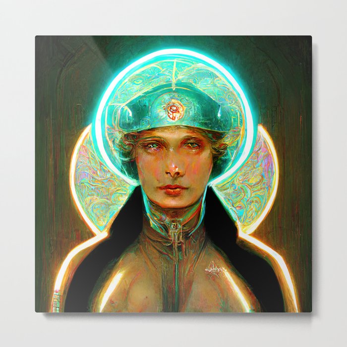 Cybernetic Angel Metal Print