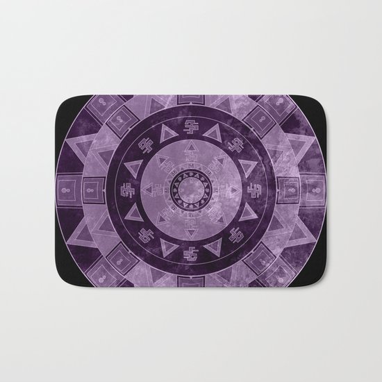 ethnic circle with watercolors Bath Mat