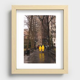 Rainy Day in Washington Square Park Recessed Framed Print