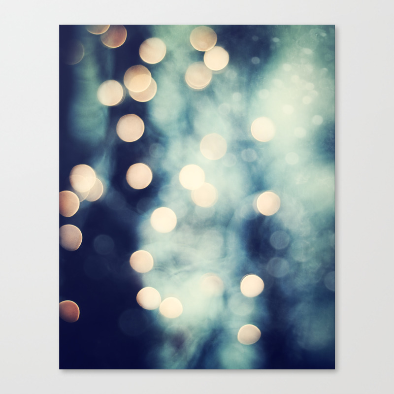 Bokeh Lights Sparkle Photography Navy Gold Sparkly Abstract Photograph Canvas Print By Carolyncochrane Society6