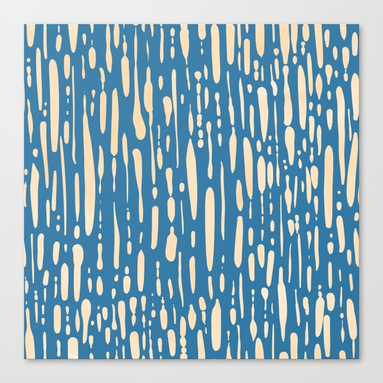 Ice Melt Stripes - Orange Sherbet on Saltwater Taffy Teal Canvas Print