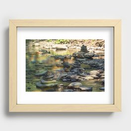 Zen Rainbow Rocks Recessed Framed Print