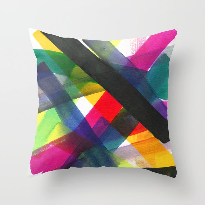 Superwatercolor Multicolor Throw Pillow