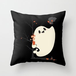 Spooky Friends and the Halloween Hello Throw Pillow