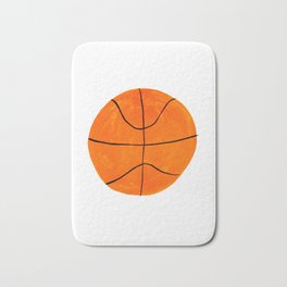 Orange Basketball Bath Mat | Round, Painting, Paint, Gouache, Basketball, Illustration, Sports, Balls, Orange 