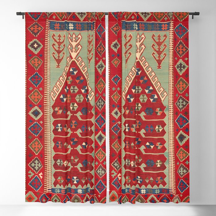 Antique Turkish Carpet Kilim Print Blackout Curtain