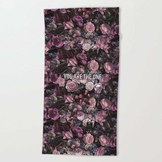 You Are The One // Floral Valentine's Heart Beach Towel