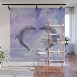 Dolphins Kisses Wall Mural